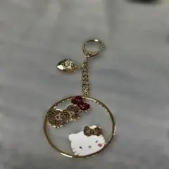 ハローキティ ヒョウ柄リボン キーホルダー