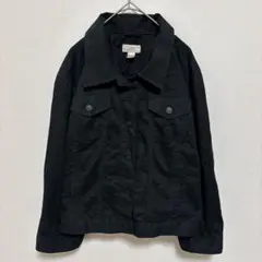 デニムジャケット Gジャン 【XL】黒 ストレッチ ブラック カジュアル 長袖