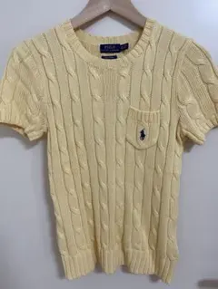 Polo Ralph Lauren イエロー 半袖ケーブルニット　XS
