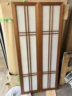木製スリット障子2枚セット アンティーク 昭和レトロ 建具 - メルカリ