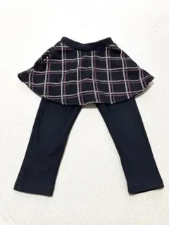 【 devirock 】スカッツ 95cm チェック柄 裏起毛 ブラック