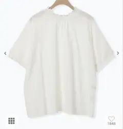 未使用　Samansa Mos2 スカラップフリル 前後2WAY ブラウス　半袖