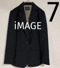 美品 イマージュ 黒 ストライプ スーツ ジャケット ブレザー フォーマル