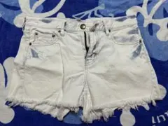 【3点セット】White/Blueデニムショートパンツ　レディース