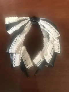 ハンドメイド レースリボン ヘアバンド