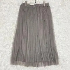 アースミュージック チュールスカート ミモレ丈 透け感 フレア ウエストゴムのサムネイル