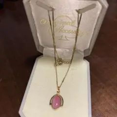 【ヴィンテージ】ピンクストーンのネックレス