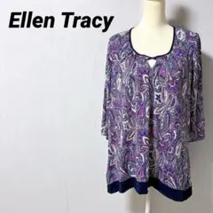 Ellen Tracy 【M】 ペイズリー柄 チュニック Aライン 体型カバー