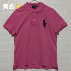 ラルフローレン メンズ　ポロシャツ 半袖 刺繍 ビックポニーＬ　ピンク
