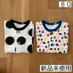 ベビー パジャマ 半袖 トップスのみ 2枚 まとめ売り 水玉 キッズ お弁当
