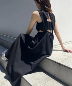 Chico BACK開きデザインノースリロングワンピース