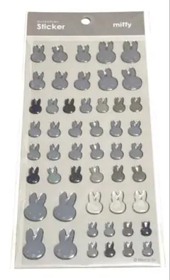 m*❁様 ぷっくりシール ミッフィー グレー