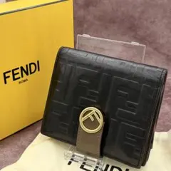 【極上美品】FENDI フェンディ ズッカ 2つ折り財布