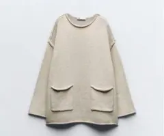【新品未使用】ZARA ザラ　ポケットニットセーター M-Lサイズ