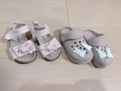 ピンク リボン付き サンダル　クロックス風　ウサギ　まとめ売り