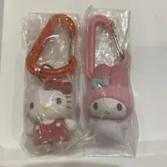 ハローキティ マイメロディ カラビナキーホルダー 2個セット