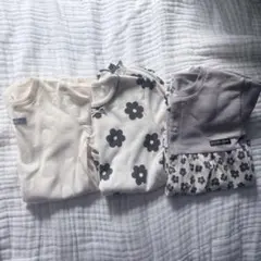 ベビー服 ロンパース 3点セット 50〜70サイズ 花柄 ナチュラル