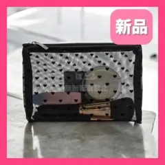 いいね不要★ 新品 メイクポーチ レディースポーチ ハート柄 メッシュ ポーチ