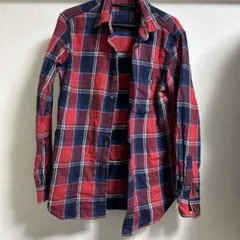 Blue work ネルシャツ チェック柄 レッド ネイビー 長袖