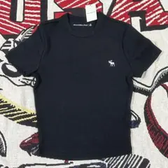【新品タグ付き】アバクロンビー&フィッチ リブ 半袖Tシャツ ブラック XSのサムネイル