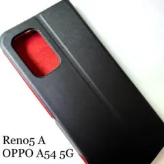 OPPO A54 5G/Reno5 A用レザーケース★磁石スタンド機能カード入付