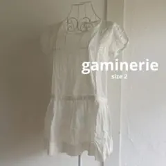 gaminerie　半袖　レース　ブラウス　シャツ　チュニック　ホワイトのサムネイル