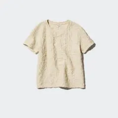 UNIQLO ユニクロ　シャーリングT 半袖　Tシャツ　ブラウス　ベージュ