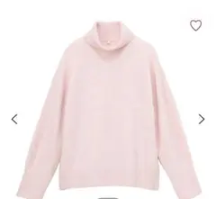 ウスアカ ピンク タートルネック ニット