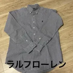 Ralph Lauren チェック柄 ボタンダウンシャツ メンズMネイビー SP