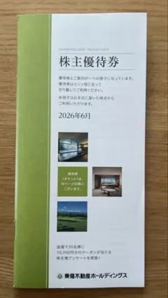 2026年6月　東急不動産ホールディングス　株主優待　1000株のサムネイル