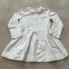 ボンポワン ホワイト長袖ブラウス 8a