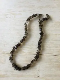 スモーキークォーツ×クリスタル天然石ネックレス ナチュラル 上品 大人ブラウン
