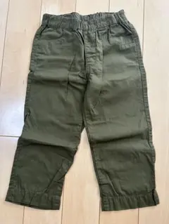 未使用　ミキハウス 7部丈パンツ　120 カーキ