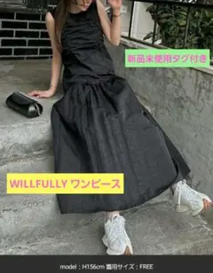 美品✨willfully サイドオープン フラワー ノースリーブワンピース