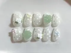 【現品】ネイルチップ ウィッシュコア フレンチガーリー バレエコア クローバー