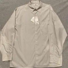 新品未使用 ユニクロC ブロードオーバーサイズシャツ ストライプ オフホワイトL