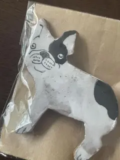 フレンチブルドッグ 陶器ピンバッジ 作家 中島圭一郎