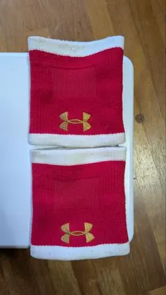 Under Armour リストバンド 赤/白 2個セット
