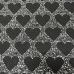 輸入生地 XOXO ハート 黒