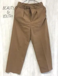 ビューティーアンドユース　アローズ　ベージュ　ストレートパンツ　スラックス　S