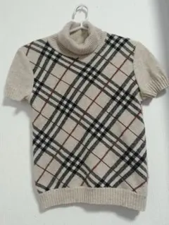 バーバリーブルーレーベル タートルネック半袖ニット