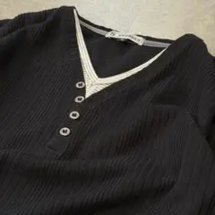 Vneck Y2K Archive Henley Fake Layered 短丈のサムネイル