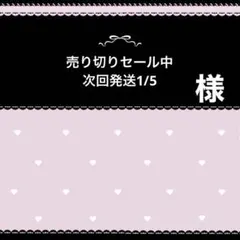 売り切りセール中　次回発送1/5様専用ページ