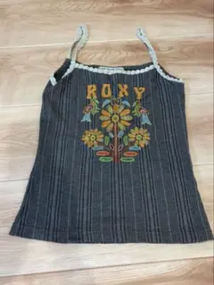 限定セール　Roxy 花柄刺繍 キャミソール グレー