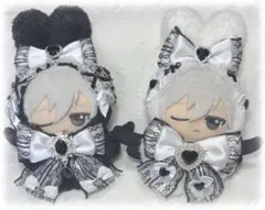 ちびぐるみ　ぬい服　11cm　うさ耳　２着セット　黒 白