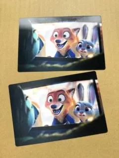 ディズニーストア　3Dポストカード　ニック　ジュディ　2枚セット
