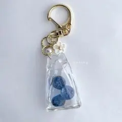 senine handmade/ブルーベリー入りの透明なエコバッグキーホルダー