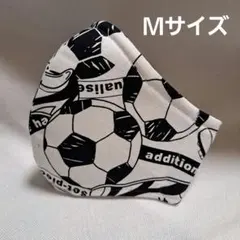 サッカーボール　5層仕立てＭ　裏側3層ハニカムメッシュ　飛沫防止　洗えるマスクのサムネイル