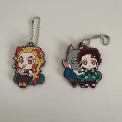 鬼滅の刃　ラバーキーホルダー　煉獄杏寿郎　竈門炭治郎　嘴平伊之助