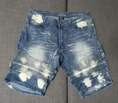 デニム ショートパンツ ダメージ加工